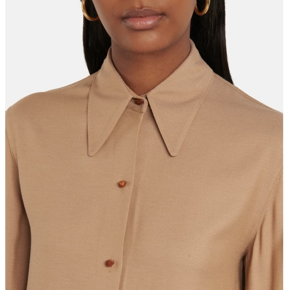 Vince Tops - VINCE Twill Button Down Dress Shirt Size L Large Camel Tan Beige